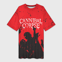 Футболка женская длинная Cannibal Corpse Труп Каннибала Z, цвет: 3D-принт