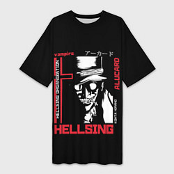 Футболка женская длинная Hellsing, цвет: 3D-принт