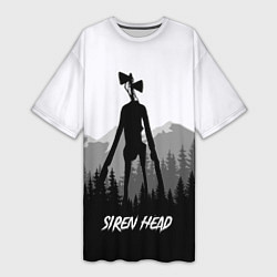 Футболка женская длинная SIREN HEAD DARK FOREST, цвет: 3D-принт