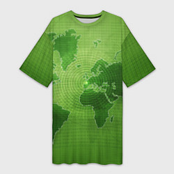Женская длинная футболка Карта мира
