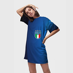 Футболка женская длинная Сборная Италии, цвет: 3D-принт — фото 2