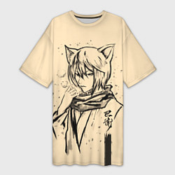 Футболка женская длинная Kitsune Tomoe, цвет: 3D-принт