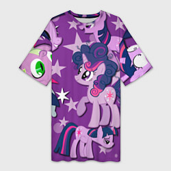 Футболка женская длинная Twilight Sparkle, цвет: 3D-принт