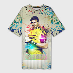 Футболка женская длинная Iker Casillas, цвет: 3D-принт