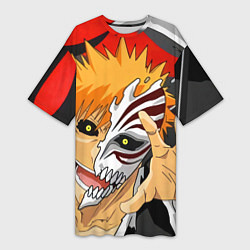 Футболка женская длинная Bleach, Ичиго Куросаки, цвет: 3D-принт
