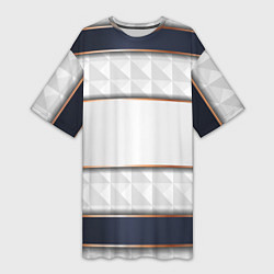 Футболка женская длинная White 3d lines, цвет: 3D-принт