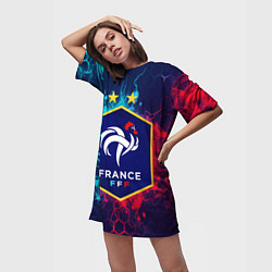 Футболка женская длинная Сборная Франции, цвет: 3D-принт — фото 2