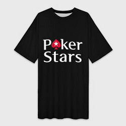 Футболка женская длинная Poker Stars, цвет: 3D-принт