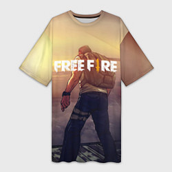 Футболка женская длинная FREEFIRE БЕЙСЕР Z, цвет: 3D-принт