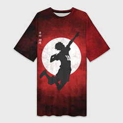 Футболка женская длинная Шоё Хината прыжок Haikyu!!, цвет: 3D-принт