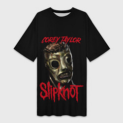 Футболка женская длинная COREY TAYLOR SLIPKNOT СЛИПКНОТ Z, цвет: 3D-принт