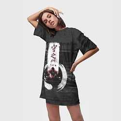 Футболка женская длинная Самурай Призрак Цусимы Z, цвет: 3D-принт — фото 2