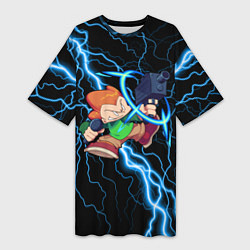 Футболка женская длинная Пико Pico Молния, цвет: 3D-принт