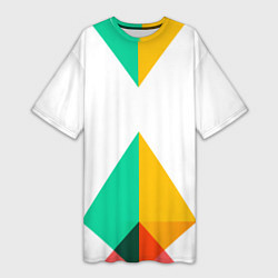 Футболка женская длинная Треугольники, цвет: 3D-принт