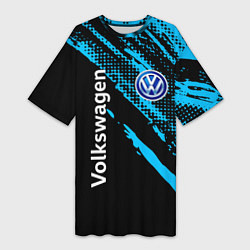 Футболка женская длинная Volkswagen Фольксваген, цвет: 3D-принт
