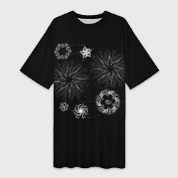 Футболка женская длинная Такие цветы, цвет: 3D-принт