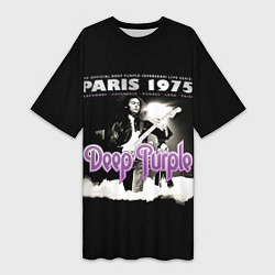 Футболка женская длинная Deep Purple - Paris 1975, цвет: 3D-принт