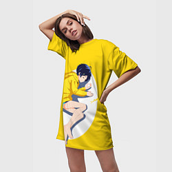 Футболка женская длинная Yellow egg Oto Ai, цвет: 3D-принт — фото 2