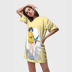 Футболка женская длинная А-чан, цвет: 3D-принт — фото 2