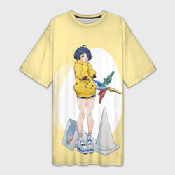 Футболка женская длинная А-чан, цвет: 3D-принт