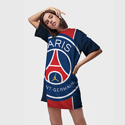 Футболка женская длинная Paris Saint-Germain PSG, цвет: 3D-принт — фото 2