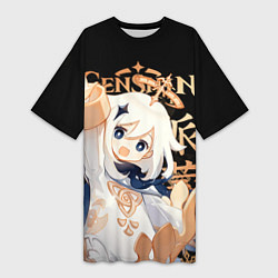 Футболка женская длинная Паймон Genshin Impact, цвет: 3D-принт