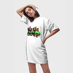 Футболка женская длинная Merch - DJ MUSICVIDEO, цвет: 3D-принт — фото 2