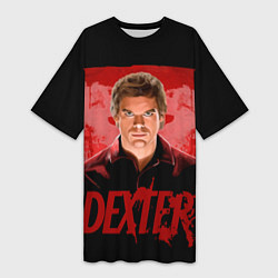 Футболка женская длинная Dexter Декстер портрет постер, цвет: 3D-принт