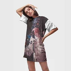 Футболка женская длинная Paul de Technoir, цвет: 3D-принт — фото 2