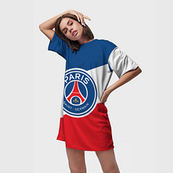 Футболка женская длинная Paris Saint-Germain FC, цвет: 3D-принт — фото 2
