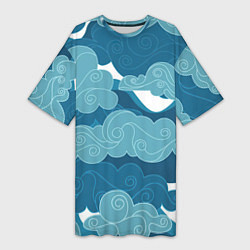 Футболка женская длинная Облака Греции, цвет: 3D-принт