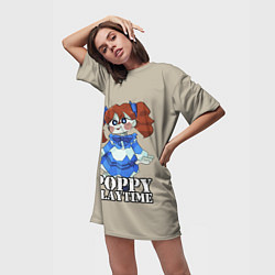 Футболка женская длинная Poppy Playtime, цвет: 3D-принт — фото 2