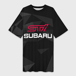 Женская длинная футболка SUBARU STI, СУБАРУ