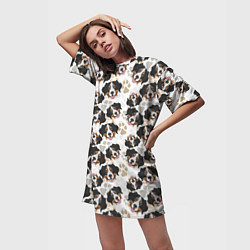 Футболка женская длинная Зенненхунд Бернский, цвет: 3D-принт — фото 2