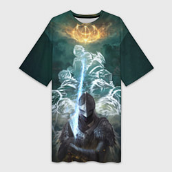 Футболка женская длинная Elden Ring рыцарь и предшественники серии Souls El, цвет: 3D-принт