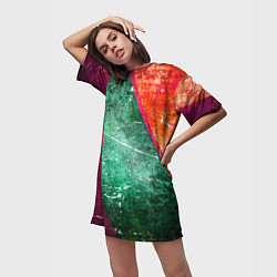 Футболка женская длинная ТРИ УДОВОЛЬСТВИЯ, цвет: 3D-принт — фото 2