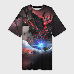 Футболка женская длинная DOTA ТЕНЬ, SHADOW FIEND, цвет: 3D-принт