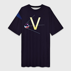 Футболка женская длинная Спутник V, цвет: 3D-принт