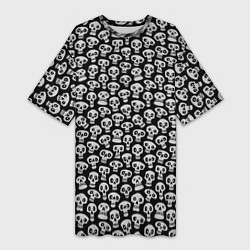 Футболка женская длинная Funny skulls, цвет: 3D-принт