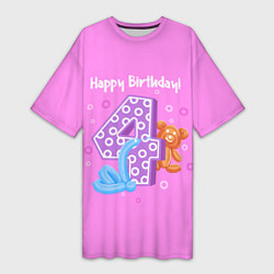 Женская длинная футболка Четвертый день рождения