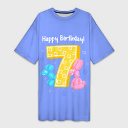 Женская длинная футболка Седьмой день рождения