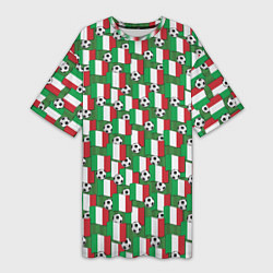 Футболка женская длинная Италия футбол, цвет: 3D-принт