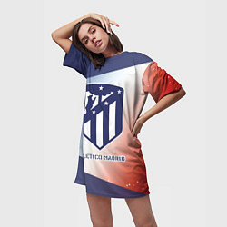 Футболка женская длинная АТЛЕТИКО Atletico Madrid Графика, цвет: 3D-принт — фото 2