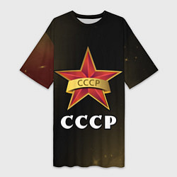 Футболка женская длинная СССР Звезды, цвет: 3D-принт