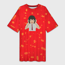 Футболка женская длинная Красавица и Дракон: Белль в ужасе, цвет: 3D-принт