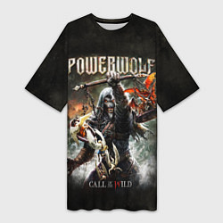 Футболка женская длинная Powerwolf Call of the Wild, цвет: 3D-принт