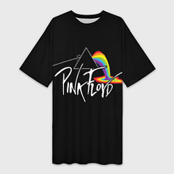 Футболка женская длинная PINK FLOYD - ПИНК ФЛОЙД ЛУЖА, цвет: 3D-принт