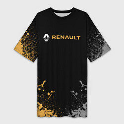 Футболка женская длинная Renault авто бренд, цвет: 3D-принт