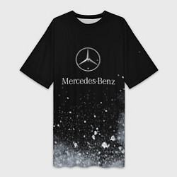 Футболка женская длинная Mercedes-Benz распылитель, цвет: 3D-принт