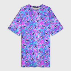 Футболка женская длинная Магические Грибы, цвет: 3D-принт